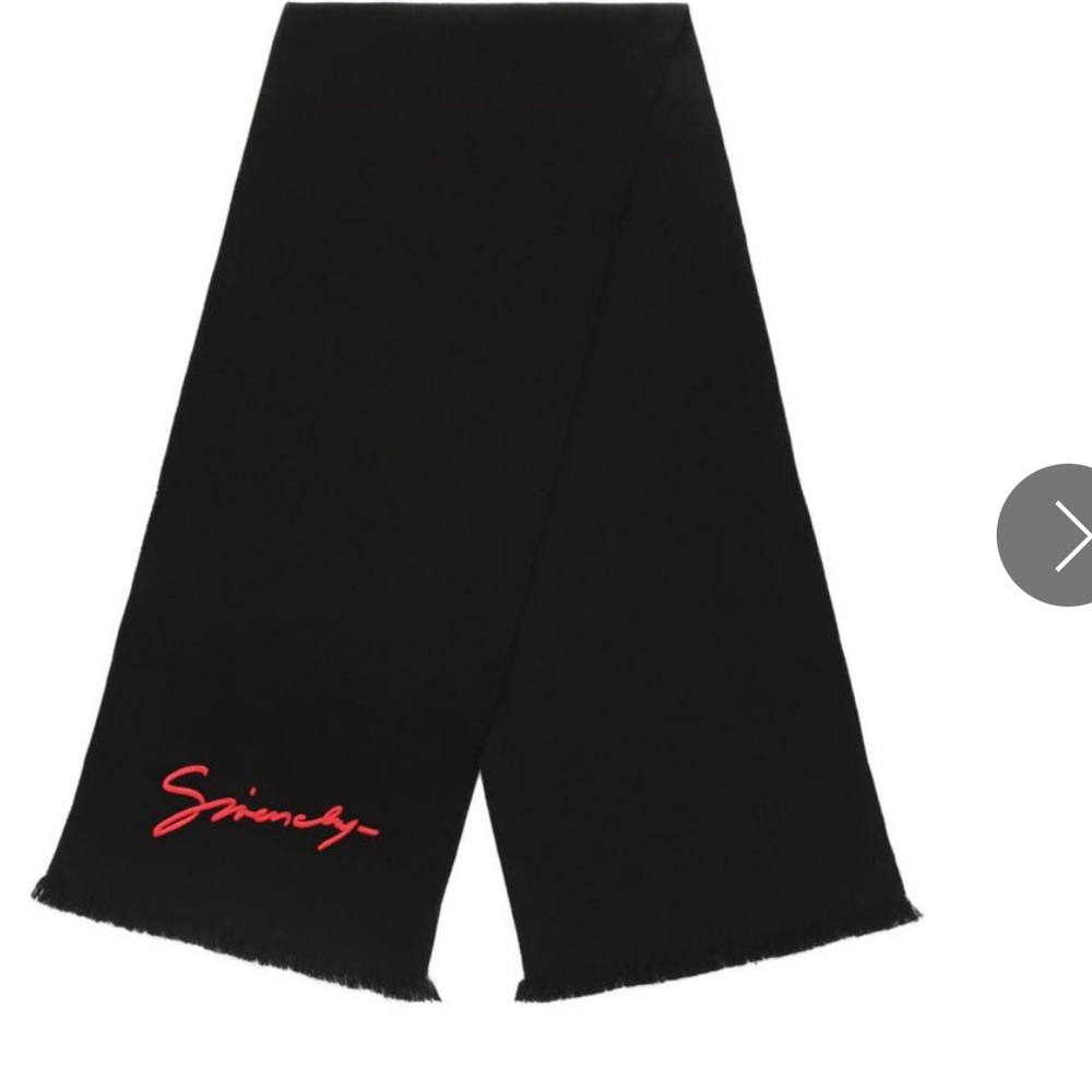 GİVENCHY Logo Embroidered Wool Scarf - Picture 3 of 8